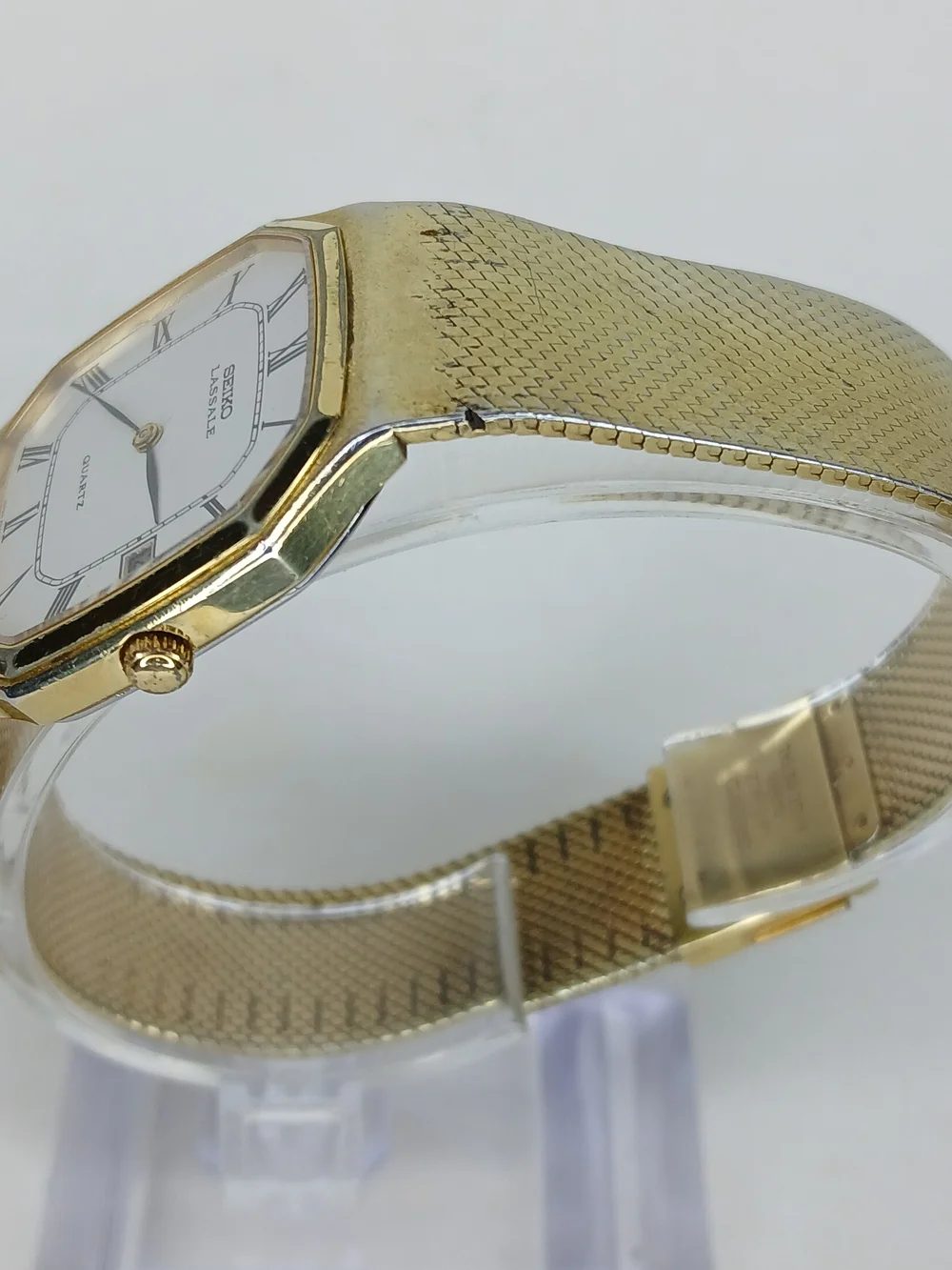 Vintage Seiko Lassale 5939-5009 Quartz Gold Tone White Dial Roman Numeral Watch